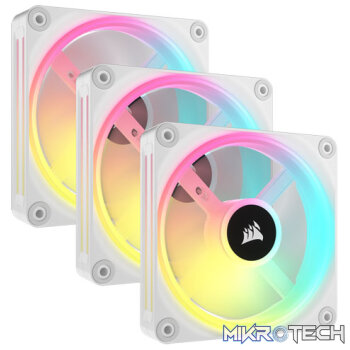 Corsair CO-9051006 QX120 iCUE Link 120mm ARGB 120mm PWM 2400 RPM White Case Fan  Triple Pack